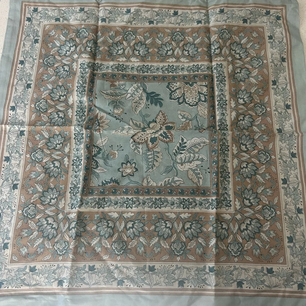 Pottery Barn Brooke Chambray Floral Print Euro Pillow Sham $113 retail